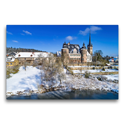 Premium Textil-Leinwand 75 x 50 cm Quer-Format Schloss Ahorn im Winter | Wandbild, HD-Bild auf Keilrahmen, Fertigbild auf hochwertigem Vlies, Leinwanddruck von Val Thoermer