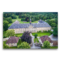 Premium Textil-Leinwand 75 x 50 cm Quer-Format Schloss Tambach aus der Luft | Wandbild, HD-Bild auf Keilrahmen, Fertigbild auf hochwertigem Vlies, Leinwanddruck von Val Thoermer
