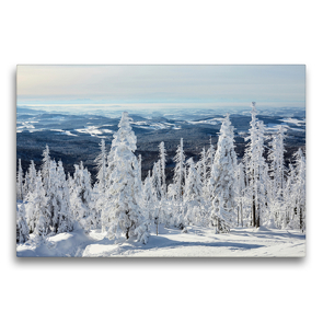 Premium Textil-Leinwand 75 x 50 cm Quer-Format Schöner stiller Winter im Nationalpark Bayerischer Wald | Wandbild, HD-Bild auf Keilrahmen, Fertigbild auf hochwertigem Vlies, Leinwanddruck von Andreas Riedmiller