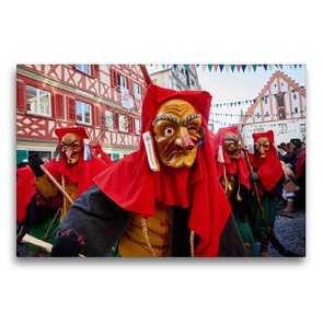 Premium Textil-Leinwand 75 x 50 cm Quer-Format Schwäbisch Alemannische Fasnet in Bad Waldsee | Wandbild, HD-Bild auf Keilrahmen, Fertigbild auf hochwertigem Vlies, Leinwanddruck von Andreas Riedmiller