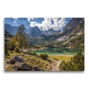 Premium Textil-Leinwand 75 x 50 cm Quer-Format Seebensee im Gaistal, Ehrwald | Wandbild, HD-Bild auf Keilrahmen, Fertigbild auf hochwertigem Vlies, Leinwanddruck von Christian Müringer