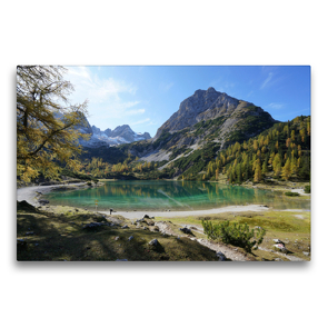 Premium Textil-Leinwand 75 x 50 cm Quer-Format Seebensee mit Drachenkopf | Wandbild, HD-Bild auf Keilrahmen, Fertigbild auf hochwertigem Vlies, Leinwanddruck von Franz Forstner