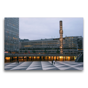 Premium Textil-Leinwand 75 x 50 cm Quer-Format Sergels torg – Stockholm | Wandbild, HD-Bild auf Keilrahmen, Fertigbild auf hochwertigem Vlies, Leinwanddruck von Monika Dietsch