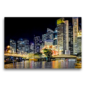 Premium Textil-Leinwand 75 x 50 cm Quer-Format Singapur – Asiatische Lifestyle Metropole | Wandbild, HD-Bild auf Keilrahmen, Fertigbild auf hochwertigem Vlies, Leinwanddruck von Dieter Meyer