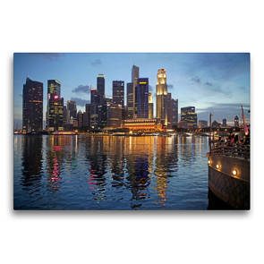 Premium Textil-Leinwand 75 x 50 cm Quer-Format Singapur | Wandbild, HD-Bild auf Keilrahmen, Fertigbild auf hochwertigem Vlies, Leinwanddruck von Peter Schickert