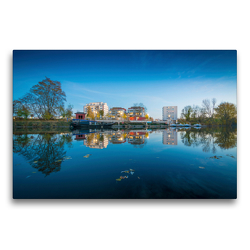 Premium Textil-Leinwand 75 x 50 cm Quer-Format Sophienhafen in Halle-Saale | Wandbild, HD-Bild auf Keilrahmen, Fertigbild auf hochwertigem Vlies, Leinwanddruck von Martin Wasilewski