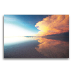 Premium Textil-Leinwand 75 x 50 cm Quer-Format Spiegelungen auf dem Salar de Uyuni | Wandbild, HD-Bild auf Keilrahmen, Fertigbild auf hochwertigem Vlies, Leinwanddruck von Thomas Wechsler