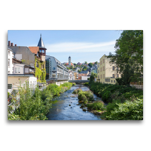 Premium Textil-Leinwand 75 x 50 cm Quer-Format Stadtansicht von Aue im Erzgebirge | Wandbild, HD-Bild auf Keilrahmen, Fertigbild auf hochwertigem Vlies, Leinwanddruck von Gabriele Hanke