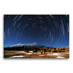 Premium Textil-Leinwand 75 x 50 cm Quer-Format Sterne überm Teide | Wandbild, HD-Bild auf Keilrahmen, Fertigbild auf hochwertigem Vlies, Leinwanddruck von Raico Rosenberg