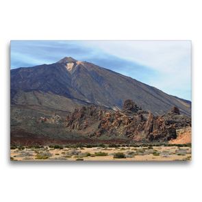 Premium Textil-Leinwand 75 x 50 cm Quer-Format Teide Vulkan und Felsengruppe Roques de Gracía | Wandbild, HD-Bild auf Keilrahmen, Fertigbild auf hochwertigem Vlies, Leinwanddruck von Anja Frost