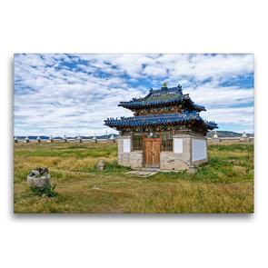 Premium Textil-Leinwand 75 x 50 cm Quer-Format Tempel im Kloster Erdene Dsuu | Wandbild, HD-Bild auf Keilrahmen, Fertigbild auf hochwertigem Vlies, Leinwanddruck von Laurenz O. Klecker