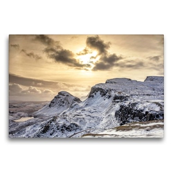 Premium Textil-Leinwand 75 x 50 cm Quer-Format The Quiraing | Wandbild, HD-Bild auf Keilrahmen, Fertigbild auf hochwertigem Vlies, Leinwanddruck von Akrema-Photography