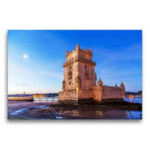 Premium Textil-Leinwand 75 x 50 cm Quer-Format Torre Belem, Lissabon | Wandbild, HD-Bild auf Keilrahmen, Fertigbild auf hochwertigem Vlies, Leinwanddruck von Christian Müller