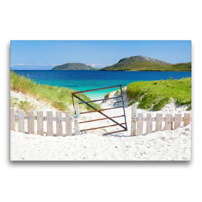 Premium Textil-Leinwand 75 x 50 cm Quer-Format Vatersay Beach auf den Äußeren Hebriden in Schottland | Wandbild, HD-Bild auf Keilrahmen, Fertigbild auf hochwertigem Vlies, Leinwanddruck von Sandra Schänzer