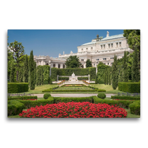 Premium Textil-Leinwand 75 x 50 cm Quer-Format Volksgarten und Burgtheater | Wandbild, HD-Bild auf Keilrahmen, Fertigbild auf hochwertigem Vlies, Leinwanddruck von Karl Heindl