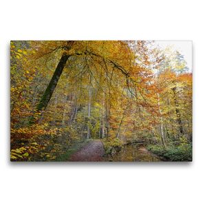 Premium Textil-Leinwand 75 x 50 cm Quer-Format Wanderweg durch die Maisinger Schlucht | Wandbild, HD-Bild auf Keilrahmen, Fertigbild auf hochwertigem Vlies, Leinwanddruck von Anja Frost