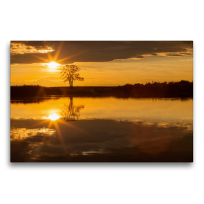 Premium Textil-Leinwand 75 x 50 cm Quer-Format Warmsee in Burgenland Austria | Wandbild, HD-Bild auf Keilrahmen, Fertigbild auf hochwertigem Vlies, Leinwanddruck von N N