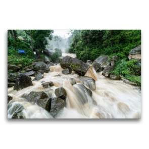 Premium Textil-Leinwand 75 x 50 cm Quer-Format Wasserfall im Hochland | Wandbild, HD-Bild auf Keilrahmen, Fertigbild auf hochwertigem Vlies, Leinwanddruck von Peter Hennrich