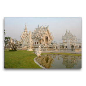 Premium Textil-Leinwand 75 x 50 cm Quer-Format Wat Rong Khun, White Temple, Chiang Rai | Wandbild, HD-Bild auf Keilrahmen, Fertigbild auf hochwertigem Vlies, Leinwanddruck von Christian Heeb