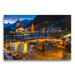 Premium Textil-Leinwand 75 x 50 cm Quer-Format Weihnachten in Ramsau | Wandbild, HD-Bild auf Keilrahmen, Fertigbild auf hochwertigem Vlies, Leinwanddruck von Martin Wasilewski