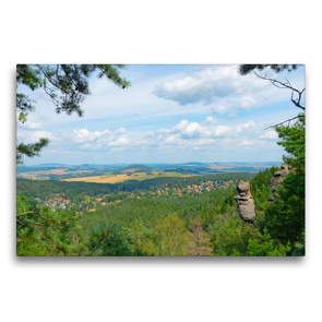 Premium Textil-Leinwand 75 x 50 cm Quer-Format Wie der Fels in der Landschaft | Wandbild, HD-Bild auf Keilrahmen, Fertigbild auf hochwertigem Vlies, Leinwanddruck von Fotografin Renate