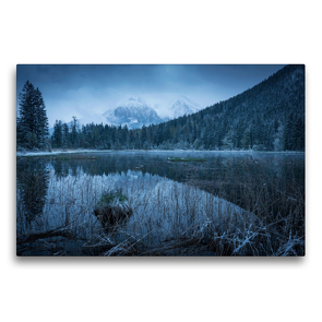 Premium Textil-Leinwand 75 x 50 cm Quer-Format Winter am Taubensee | Wandbild, HD-Bild auf Keilrahmen, Fertigbild auf hochwertigem Vlies, Leinwanddruck von Martin Wasilewski