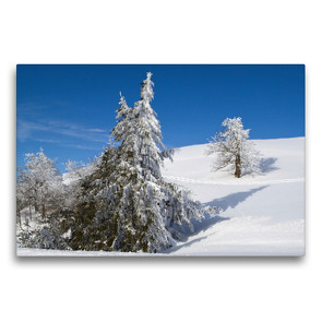 Premium Textil-Leinwand 75 x 50 cm Quer-Format Winterlandschaft auf der Wasserkuppe | Wandbild, HD-Bild auf Keilrahmen, Fertigbild auf hochwertigem Vlies, Leinwanddruck von Hans Pfleger