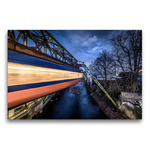 Premium Textil-Leinwand 75 x 50 cm Quer-Format Wuppertaler Schwebebahn | Wandbild, HD-Bild auf Keilrahmen, Fertigbild auf hochwertigem Vlies, Leinwanddruck von Alexander Gründel