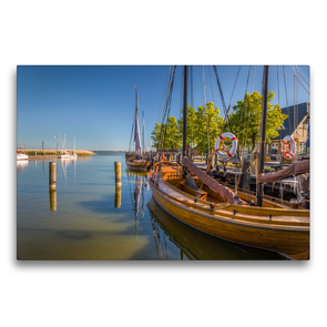 Premium Textil-Leinwand 75 x 50 cm Quer-Format Zeesenboote im Hafen von Althagen am Bodden (Mecklenburg-Vorpommern) | Wandbild, HD-Bild auf Keilrahmen, Fertigbild auf hochwertigem Vlies, Leinwanddruck von Christian Müringer