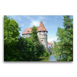 Premium Textil-Leinwand 75 x 50 cm Quer-Format Zollernschloss Balingen, Baden-Württemberg | Wandbild, HD-Bild auf Keilrahmen, Fertigbild auf hochwertigem Vlies, Leinwanddruck von Sascha Stoll