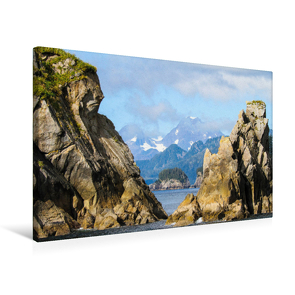 Premium Textil-Leinwand 750 x 500 cm Quer-Format bizarre Felsenlandschaft im Kenai-Fjords-Nationalpark | Wandbild, HD-Bild auf Keilrahmen, Fertigbild auf hochwertigem Vlies, Leinwanddruck von Sabine Jost