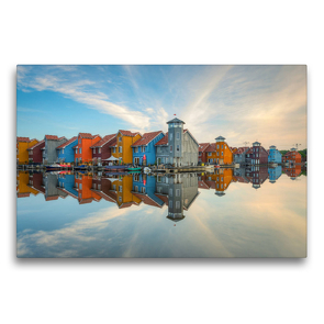 Premium Textil-Leinwand 750 x 500 cm Quer-Format Reitdiephaven Groningen | Wandbild, HD-Bild auf Keilrahmen, Fertigbild auf hochwertigem Vlies, Leinwanddruck von Michael Valjak