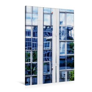 Premium Textil-Leinwand 80 cm x 120 cm hoch, Ein Motiv aus dem Kalender Frankfurts Architekturen – Spiegelbilder der Bürostadt Niederrad | Wandbild, Bild auf Keilrahmen, Fertigbild auf echter Leinwand, Leinwanddruck von CALVENDO