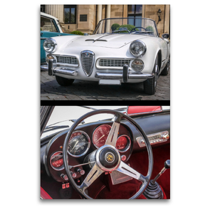 Premium Textil-Leinwand 80 x 120 cm Hoch-Format Alfa Romeo 2000 Touring Spider (1957-1962) Oldtimer | Wandbild, HD-Bild auf Keilrahmen, Fertigbild auf hochwertigem Vlies, Leinwanddruck von Christian Müringer