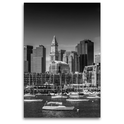 Premium Textil-Leinwand 80 x 120 cm Hoch-Format BOSTON Skyline | Wandbild, HD-Bild auf Keilrahmen, Fertigbild auf hochwertigem Vlies, Leinwanddruck von Melanie Viola