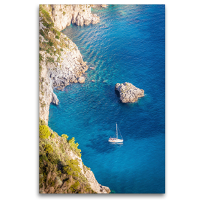 Premium Textil-Leinwand 80 x 120 cm Hoch-Format Bucht von Faraglione auf Capri, Italien | Wandbild, HD-Bild auf Keilrahmen, Fertigbild auf hochwertigem Vlies, Leinwanddruck von Christian Müringer