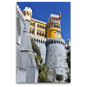 Premium Textil-Leinwand 80 x 120 cm Hoch-Format Der märchenhafte Pena-Palast in Sintra | Wandbild, HD-Bild auf Keilrahmen, Fertigbild auf hochwertigem Vlies, Leinwanddruck von Ulrich Senff