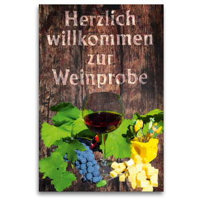 Premium Textil-Leinwand 80 x 120 cm Hoch-Format Einladung zur Weinprobe | Wandbild, HD-Bild auf Keilrahmen, Fertigbild auf hochwertigem Vlies, Leinwanddruck von Kay Tänzer