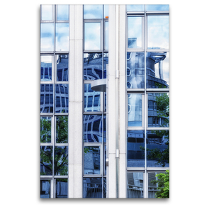 Premium Textil-Leinwand 80 x 120 cm Hoch-Format Frankfurts Architekturen – Spiegelbilder der Bürostadt Niederrad | Wandbild, HD-Bild auf Keilrahmen, Fertigbild auf hochwertigem Vlies, Leinwanddruck von N N