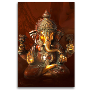 Premium Textil-Leinwand 80 x 120 cm Hoch-Format Ganesha, der überaus beliebte Überwinder aller Schwierigkeiten und Hindernisse | Wandbild, HD-Bild auf Keilrahmen, Fertigbild auf hochwertigem Vlies, Leinwanddruck von Bernd Maertens