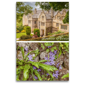 Premium Textil-Leinwand 80 x 120 cm Hoch-Format Garten und Herrenhaus Trerice House in Cornwall, England | Wandbild, HD-Bild auf Keilrahmen, Fertigbild auf hochwertigem Vlies, Leinwanddruck von Christian Müringer