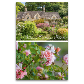 Premium Textil-Leinwand 80 x 120 cm Hoch-Format Idyllischer Cottage Garden in Bibury, Gloucestershire | Wandbild, HD-Bild auf Keilrahmen, Fertigbild auf hochwertigem Vlies, Leinwanddruck von Christian Müringer