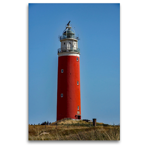 Premium Textil-Leinwand 80 x 120 cm Hoch-Format Leuchtturm Eierland- Insel Texel | Wandbild, HD-Bild auf Keilrahmen, Fertigbild auf hochwertigem Vlies, Leinwanddruck von Änne Käfer-Naumann