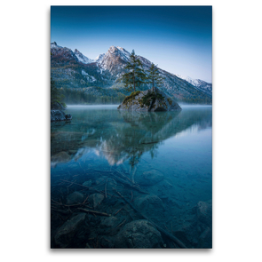 Premium Textil-Leinwand 80 x 120 cm Hoch-Format Morgen am Hintersee | Wandbild, HD-Bild auf Keilrahmen, Fertigbild auf hochwertigem Vlies, Leinwanddruck von Martin Wasilewski