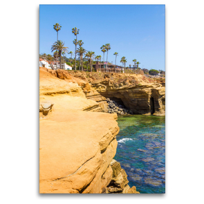 Premium Textil-Leinwand 80 x 120 cm Hoch-Format SAN DIEGO Sunset Cliffs | Wandbild, HD-Bild auf Keilrahmen, Fertigbild auf hochwertigem Vlies, Leinwanddruck von Melanie Viola