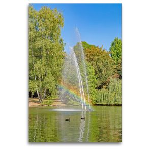 Premium Textil-Leinwand 80 x 120 cm Hoch-Format Sommerliche Stimmung im Stadtpark Wegberg | Wandbild, HD-Bild auf Keilrahmen, Fertigbild auf hochwertigem Vlies, Leinwanddruck von Natalja Thomas