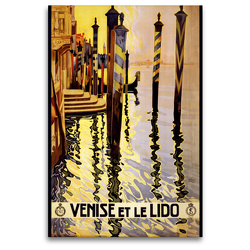 Premium Textil-Leinwand 80 x 120 cm Hoch-Format Venise et le Lido, ca. 1920 | Wandbild, HD-Bild auf Keilrahmen, Fertigbild auf hochwertigem Vlies, Leinwanddruck von Christian Müringer