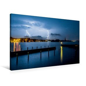 Premium Textil-Leinwand 90 cm x 60 cm quer, Gewitter über Schleswig | Wandbild, Bild auf Keilrahmen, Fertigbild auf echter Leinwand, Leinwanddruck von CALVENDO