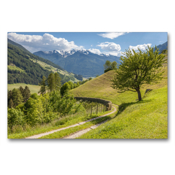 Premium Textil-Leinwand 90 x 60 cm Quer-Format Ahrntaler Sonnenweg bei St. Johann in Südtirol, Italien | Wandbild, HD-Bild auf Keilrahmen, Fertigbild auf hochwertigem Vlies, Leinwanddruck von Christian Müringer