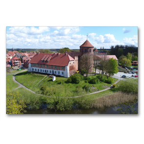 Premium Textil-Leinwand 90 x 60 cm Quer-Format Alte Burg Neustadt-Glewe | Wandbild, HD-Bild auf Keilrahmen, Fertigbild auf hochwertigem Vlies, Leinwanddruck von Markus Rein